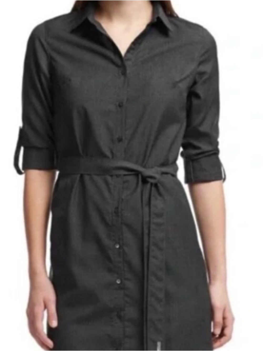 ICEBREAKER 100% Merino Wool Long Sleeve Belted Shirt Dress Size Large